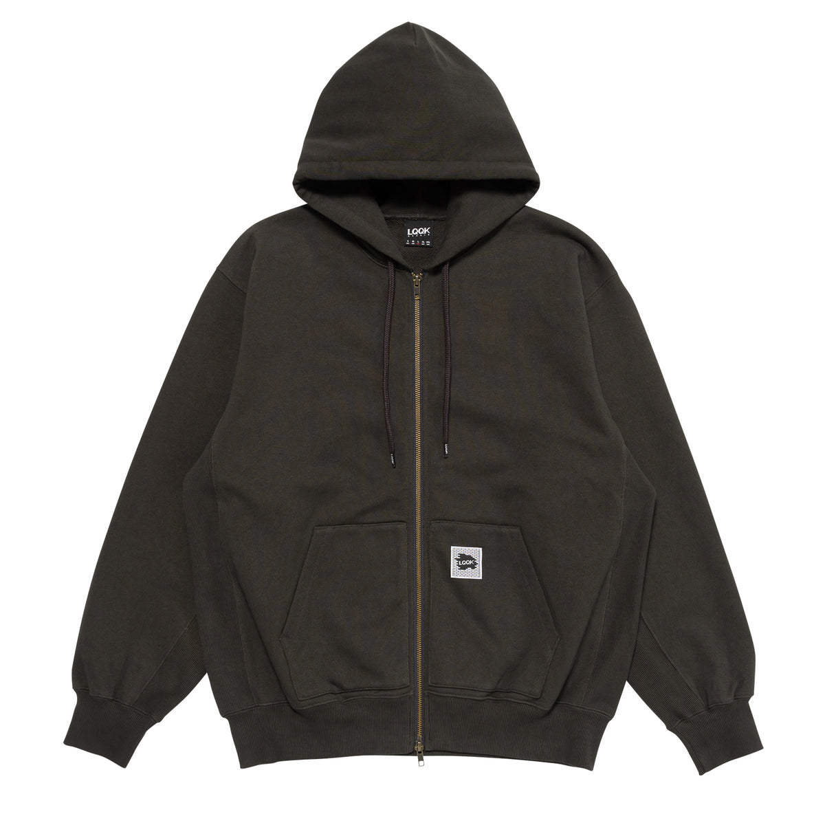 BRICK LOOP TERRY ZIP HOODIE - Black – MIN-NANO