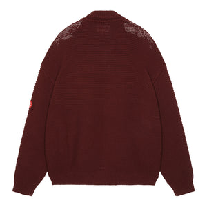 COLLARED KNIT CARDIGAN -RED