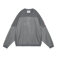 画像をギャラリービューアに読み込む, MESH TRACK CREW NECK -GREY

