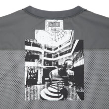 画像をギャラリービューアに読み込む, MESH TRACK CREW NECK -GREY
