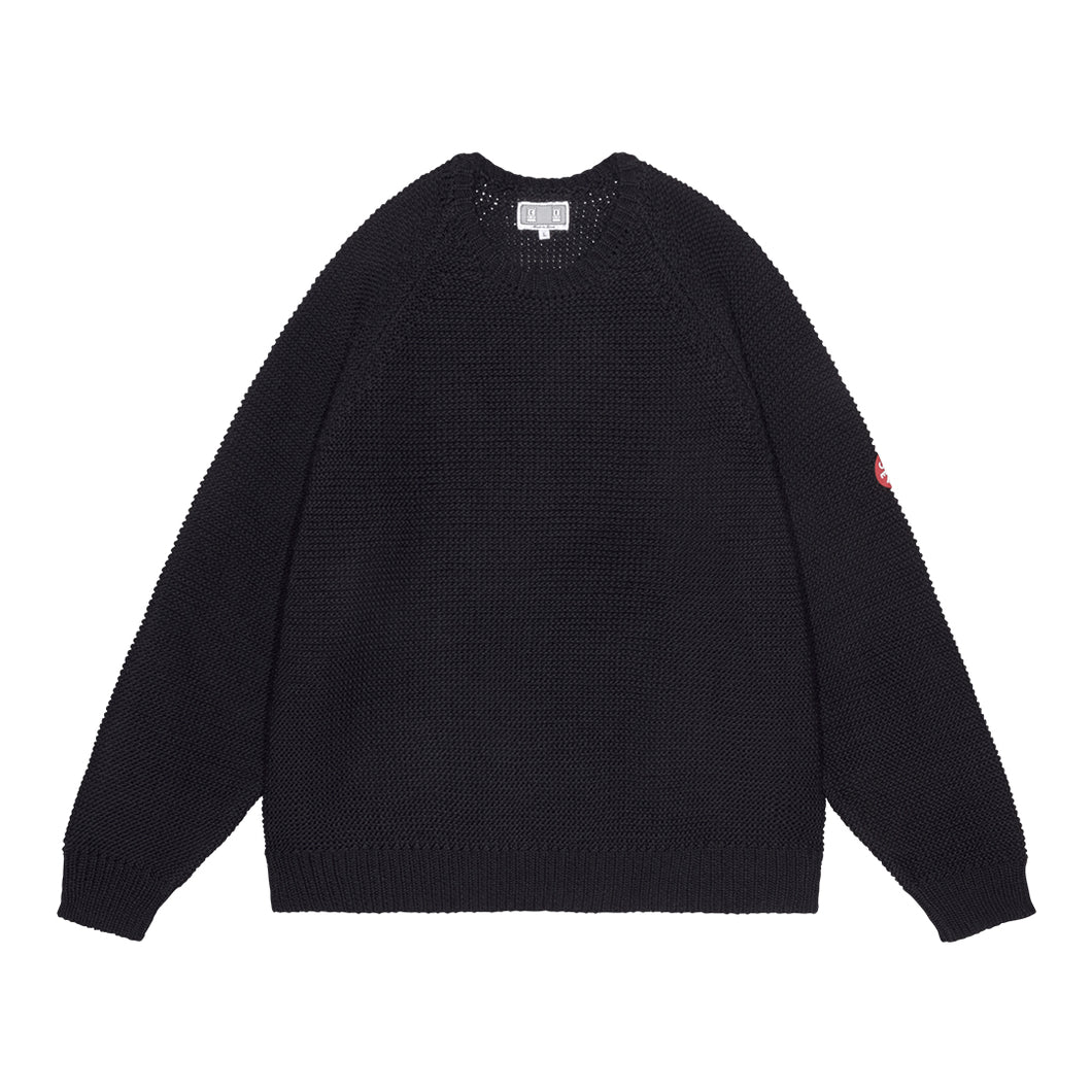 RAGLAN SLEEVE COTTON KNIT BLACK