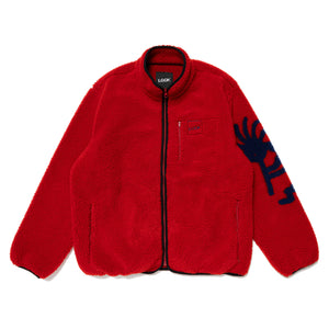 Kokopelli Fleece Jacket -RED