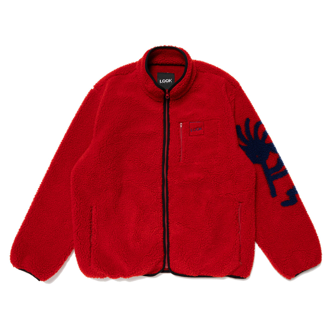 Kokopelli Fleece Jacket -RED