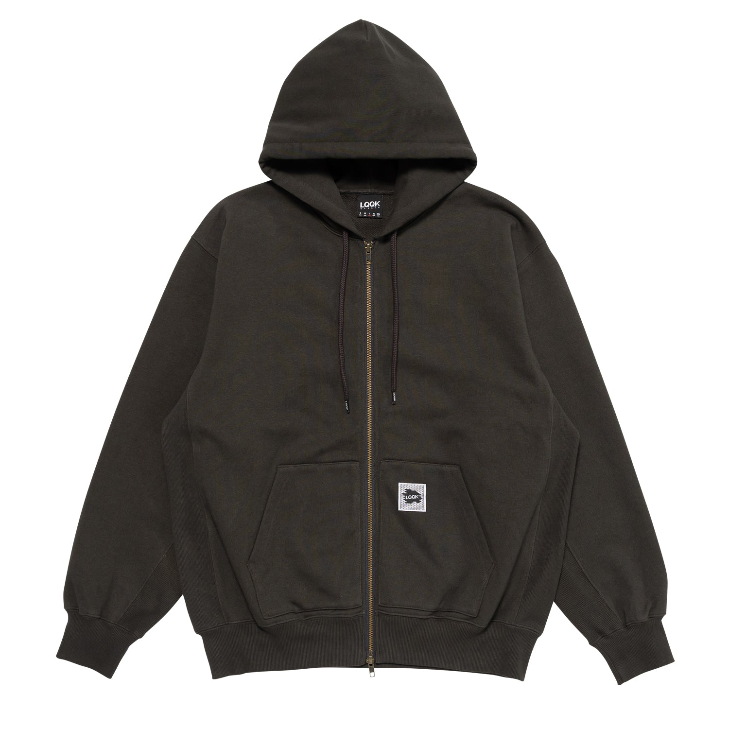 BRICK LOOP TERRY ZIP HOODIE - Black – MIN-NANO