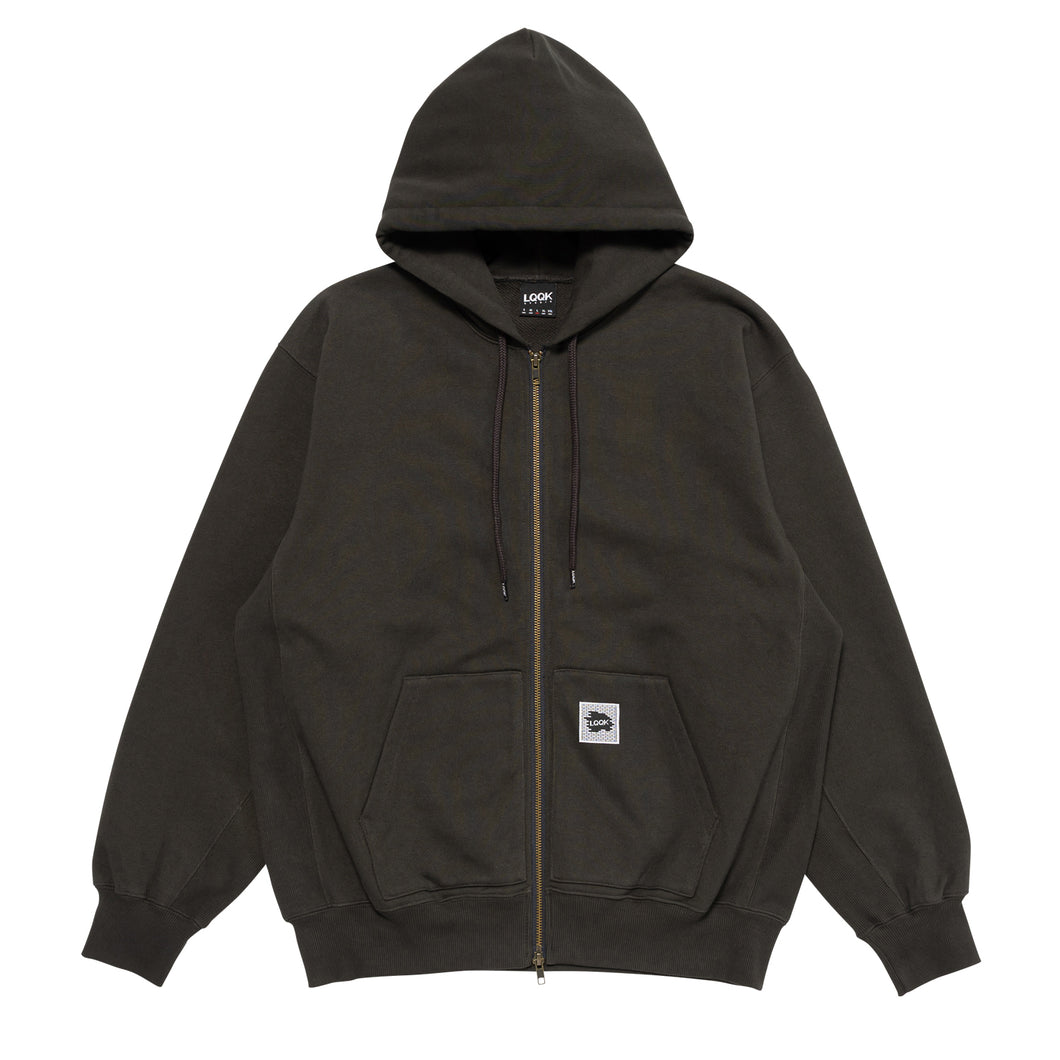 BRICK LOOP TERRY ZIP HOODIE - Black