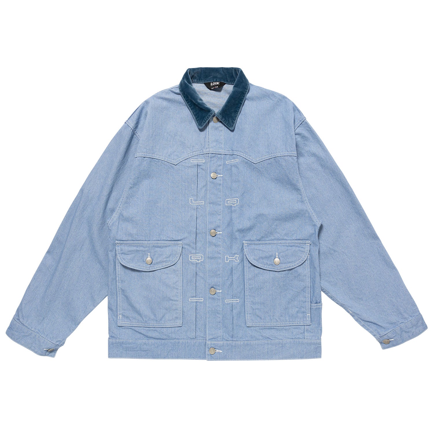 EMBOSSED DENIM JACKET -L.Blue – MIN-NANO