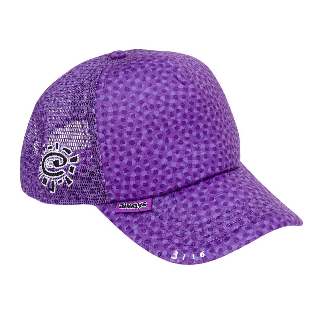 coral pattern trucker cap - purple