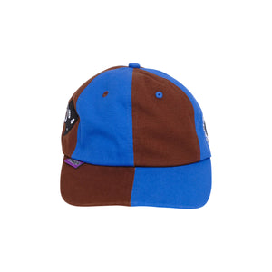 mixed 6 panel cap - blue/brown