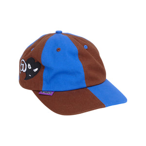 mixed 6 panel cap - blue/brown