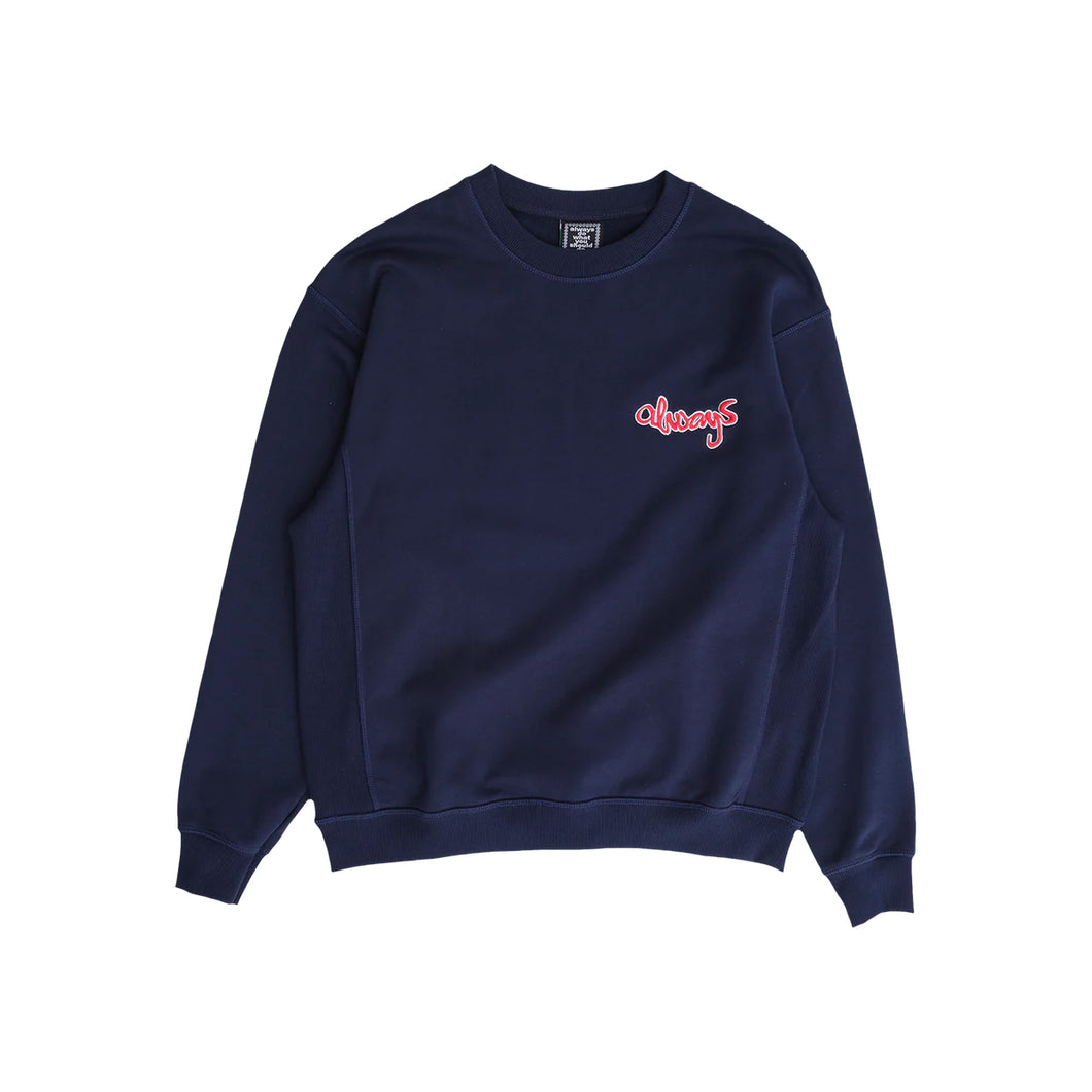 panelled always crewneck - navy